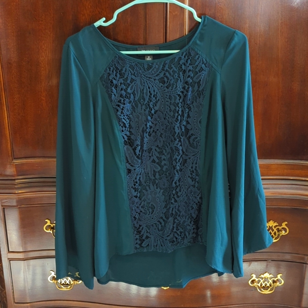 AB Studio blouse. Dark Green. size M